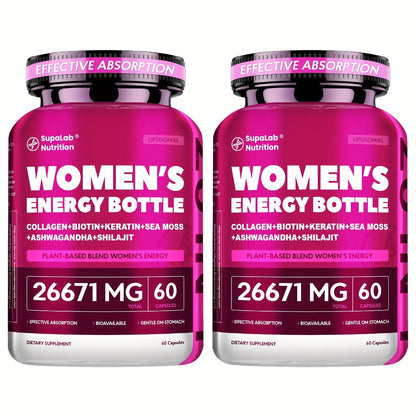 Women's Multivitamin 20-in-1 with Sea Moss, Shilajit & Ashwagandha, Daily Energy, Hormonal Balance