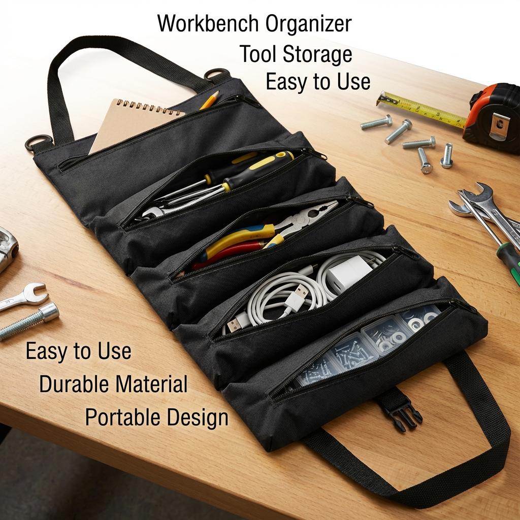 Collapsible Tool Bag Organizer for Hardware Storage | Foldable Tool Kit Bag for Carpentry Electricians Automotive Repairs Outdoor | Portable