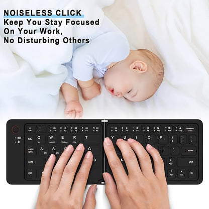 7.3mm Ultra-Slim Magnetic Wireless Keyboard Rechargeable Foldable Compact Bluetooth Keyboard for an Everyday Personal Care Routine