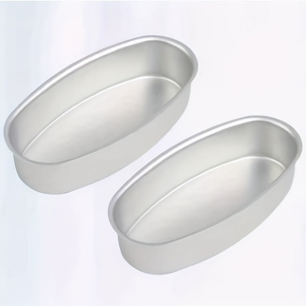 Nonstick Oval Cheese Bread Pan Set of 2, Aluminum Baking Pan for Bread, Cake and Meat, Oven Safe Loaf Mold for Home and Bakery