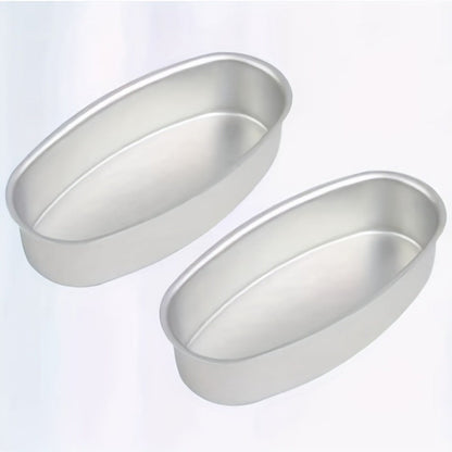Nonstick Oval Cheese Bread Pan Set of 2, Aluminum Baking Pan for Bread, Cake and Meat, Oven Safe Loaf Mold for Home and Bakery