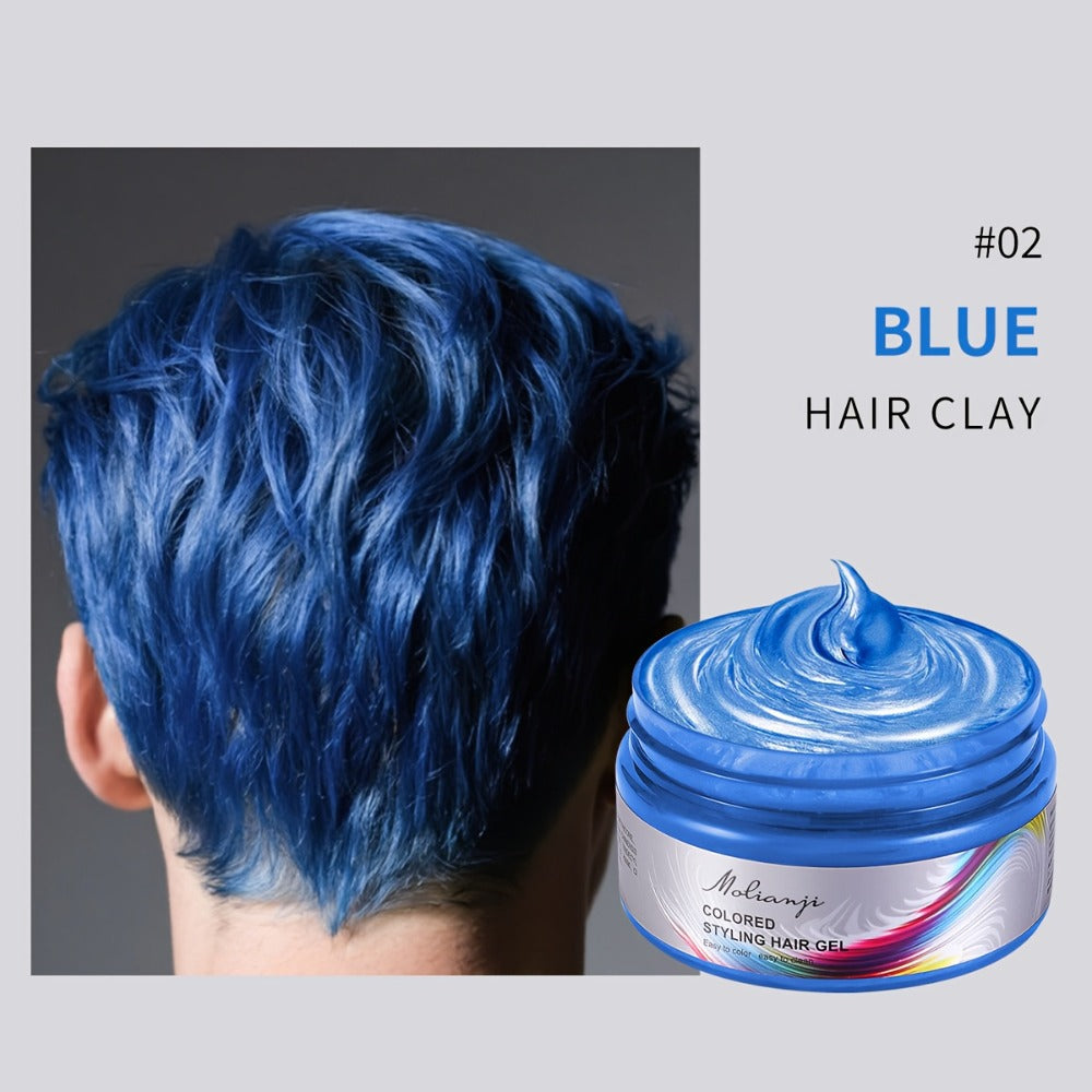 Hair Color Wax Temporary Hair Dye 3.53oz, 9 Vivid Shades, Easy Wash, Non-Damaging for Everyday Face, Beard and Body Grooming
