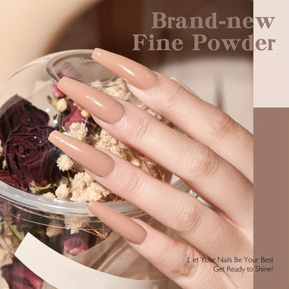 Nude Dipping Powder Set 6 Colors Light Beige Brown Neutral Shades Odorless Acrylic Nail Powder for French