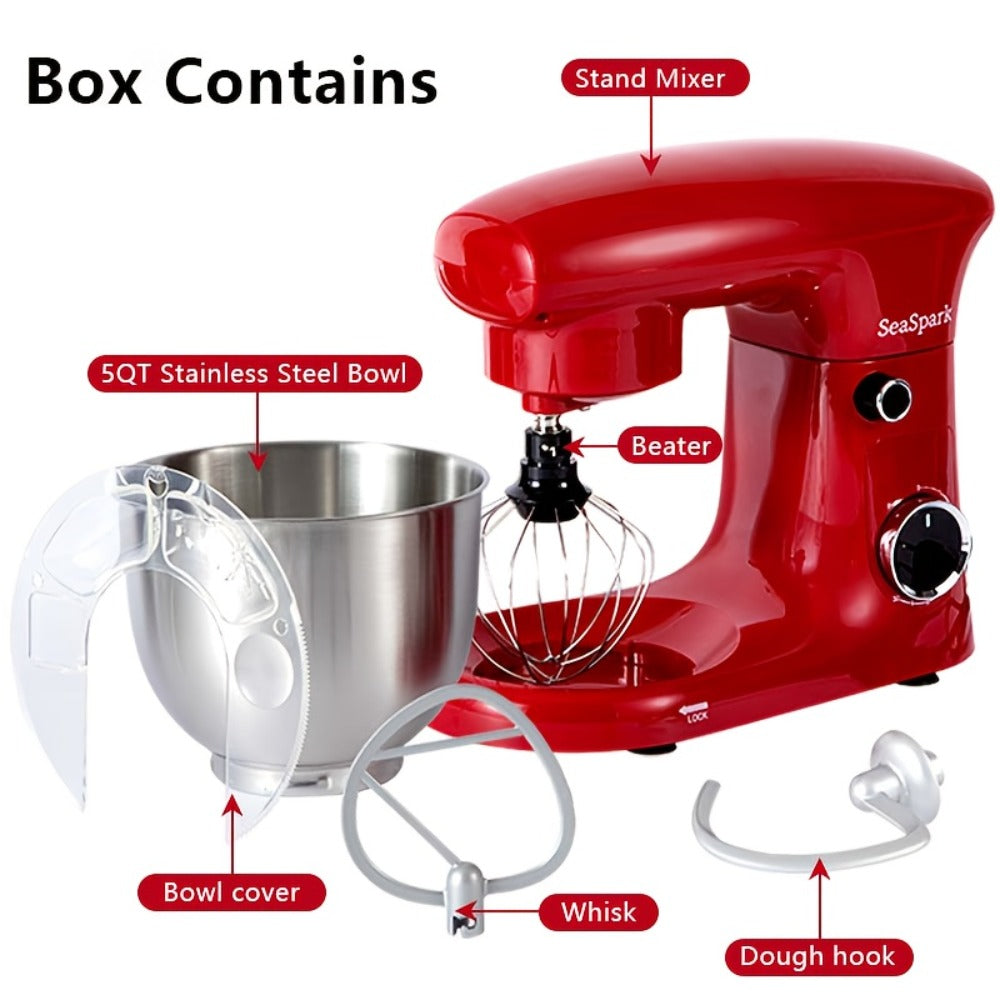 3-in-1 Stand Mixer 10-Speed Tilt-Head with Pulse - 5.5QT Stainless Steel Bowl Kitchen Mixer with Dough Hook