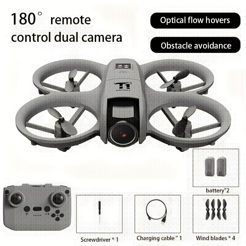 RC Drone with 4K Camera Dual Batteries Optical Flow Auto Hover Anti-Collision One-Key Return WiFi FPV Real-Time Video