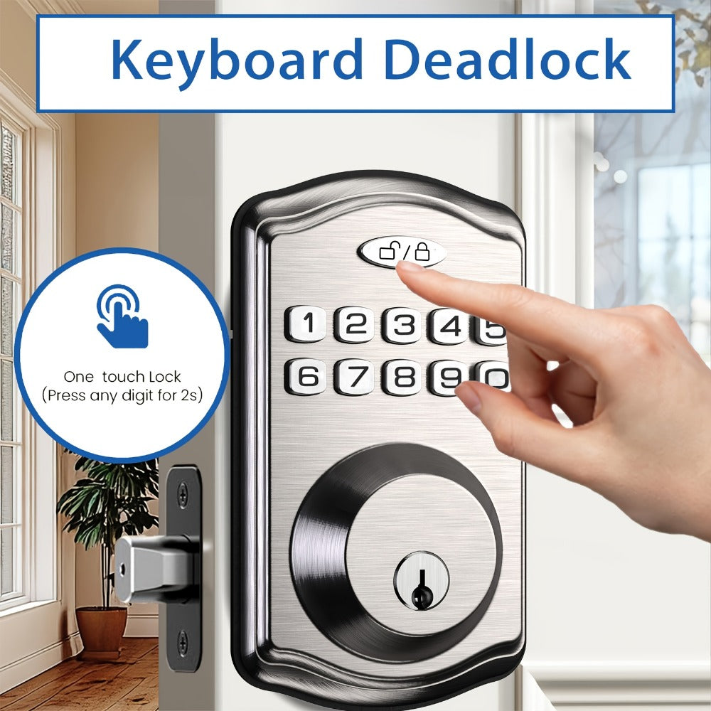 Electronic Keypad Deadbolt 3-Pack Keyless Entry Door Lock with 100-Code, Auto Lock, Anti-Peep PIN & Backup Key
