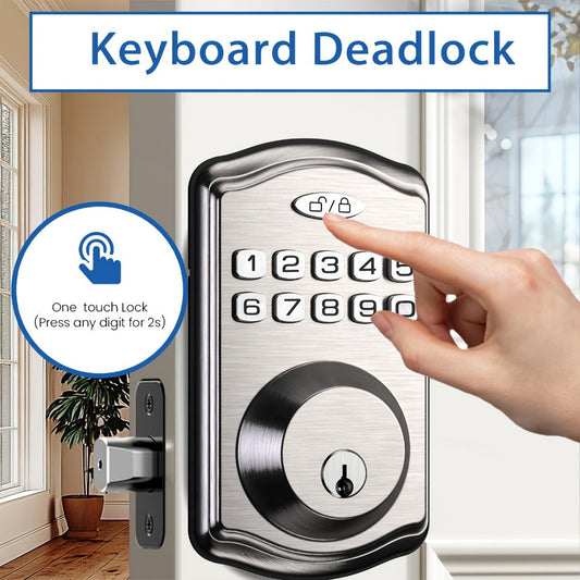 Electronic Keypad Deadbolt 3-Pack Keyless Entry Door Lock with 100-Code, Auto Lock, Anti-Peep PIN & Backup Key