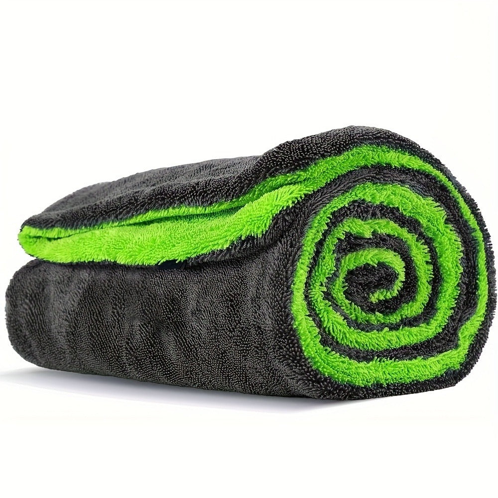 Car Drying Towel in 1400 GSM Microfiber with Two Size Options or Nine-Piece Wash Tool Bundle
