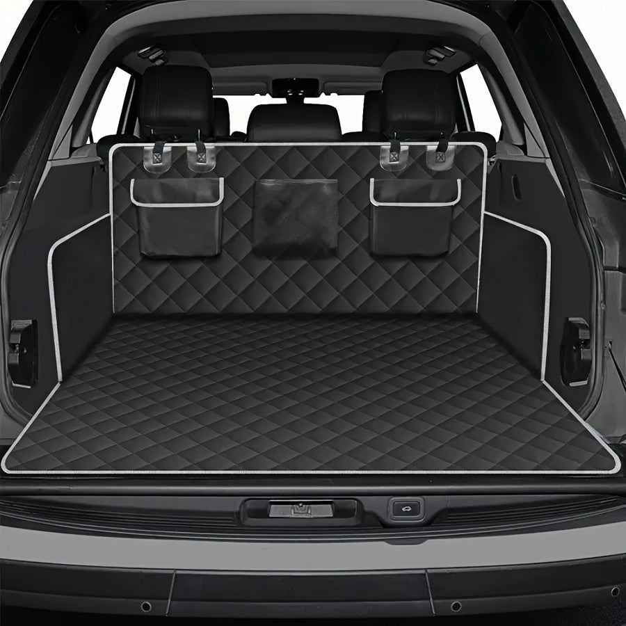 Dog Cargo Liner for SUV Sedan & Van – Waterproof Trunk Mat with Bumper Flap Protector, Non-Slip 600D Oxford, Universal Fit