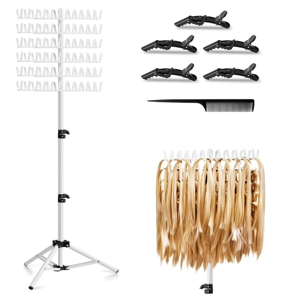 144 Peg Hair Extension Rack Freestanding Organizer with Divider Separator – Standing Braiding Hair Holder Display Stand for Salon Home