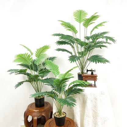 Artificial Palm Leaf Stems, Two-Piece Greenery Set at 26.77 Inches without Included Planter or Basket