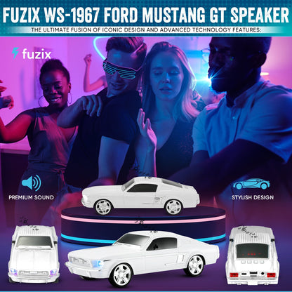 Fuzix WS-1967 Classic Car Bluetooth Speaker with LED Lights | Retro Replica Wireless Stereo, FM Radio, USB/TF/AUX, Built-in Mic