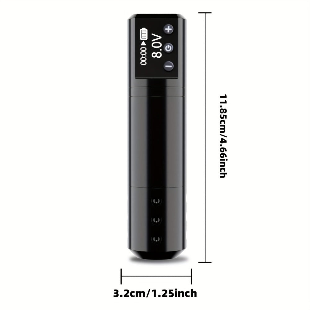 Wireless Tattoo Machine Kit Complete - POSEIDON V5 Rotary Pen with LCD Screen 1500mAh for Temporary Body Art, Festivals and Costumes