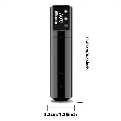 Wireless Tattoo Machine Kit Complete - POSEIDON V5 Rotary Pen with LCD Screen 1500mAh for Temporary Body Art, Festivals and Costumes