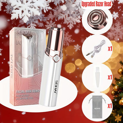 Electric Shaver for Women USB Rechargeable Epilator Hair Remover Face Bikini Legs Arms, for Everyday Face, Beard and Body Grooming