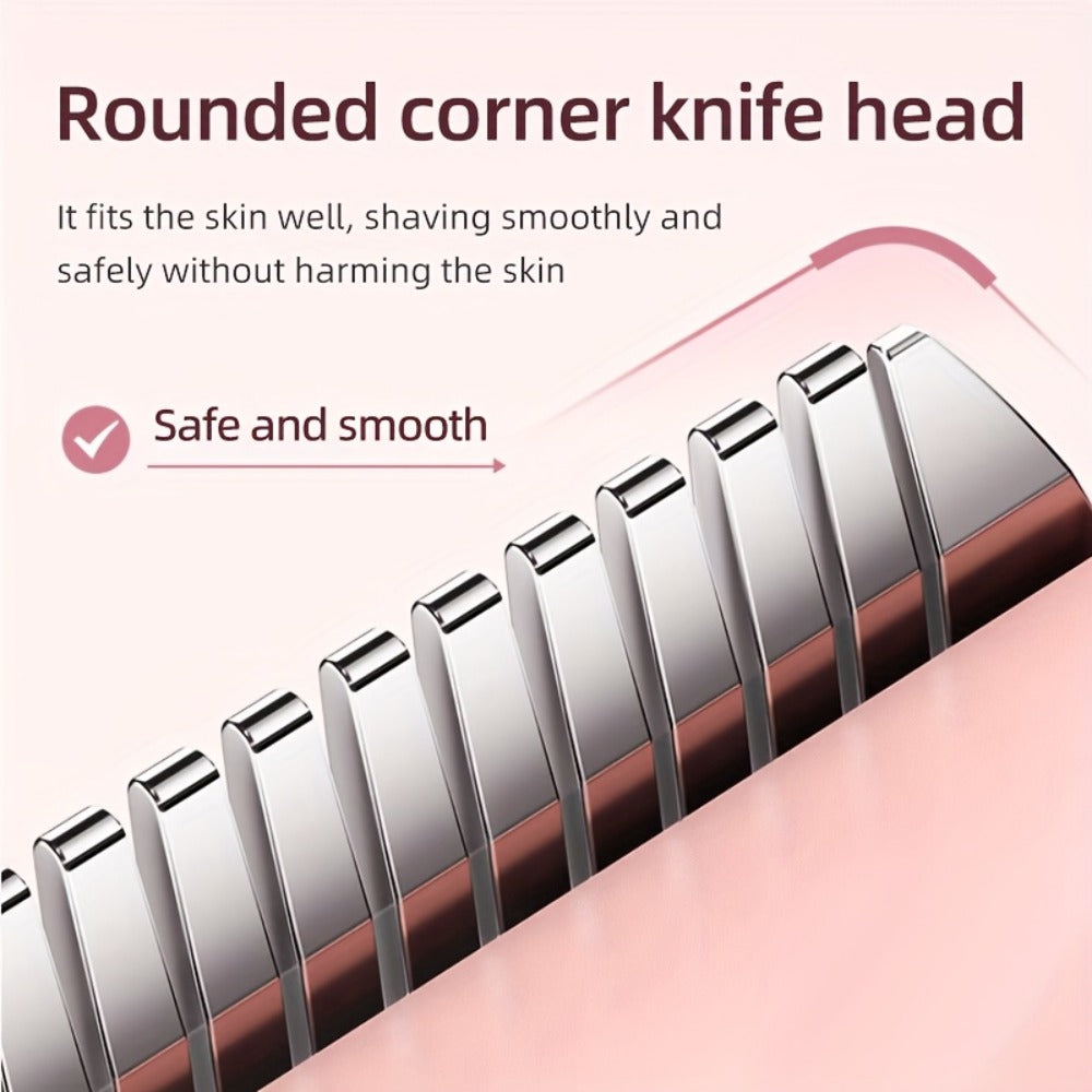 Electric Epilator for Women Double Head USB Rechargeable Hair Removal Shaver Bikini Trimmer Body Private Area Grooming Device