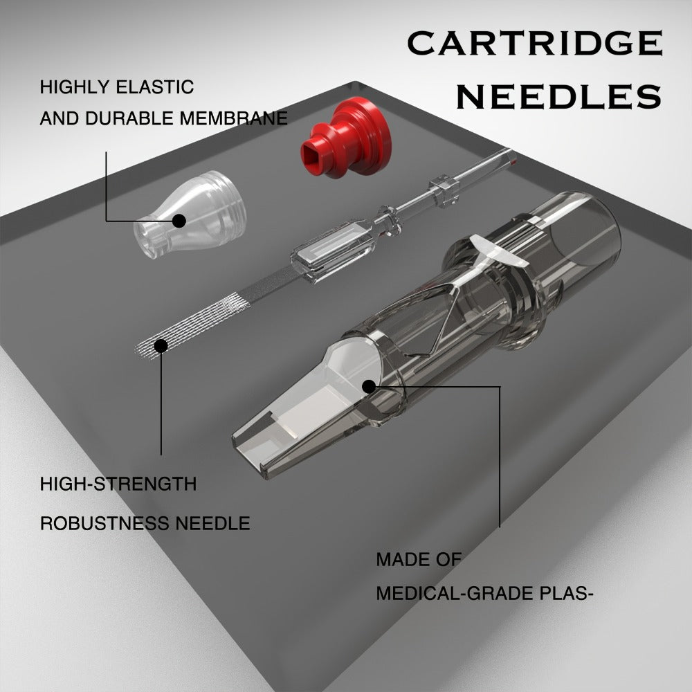 Tattoo Cartridge Needles with SPARK Label, 20-Piece Box and 24 Retained RL RS CM M1 Model Choices