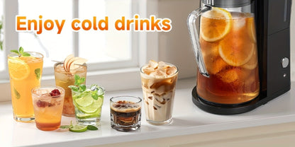 Iced Tea & Coffee Maker 3 QT Pitcher with Reusable Filter Basket, Adjustable Brew Strength, Cold Brew Machine for Iced Tea