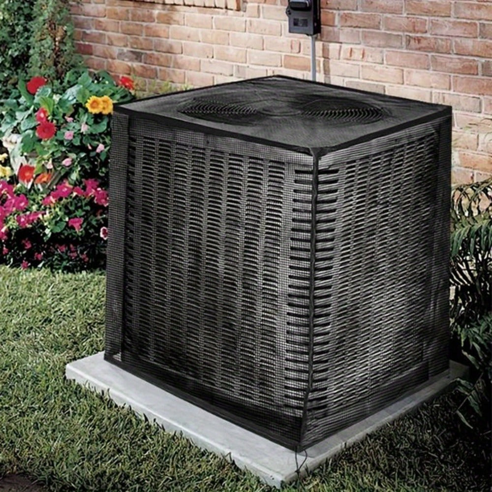 Outdoor AC Unit Cover Heavy Duty Waterproof Central Air Conditioner Cover with Mesh Vent Adjustable Straps UV Rain Snow Debris Bug Leaf