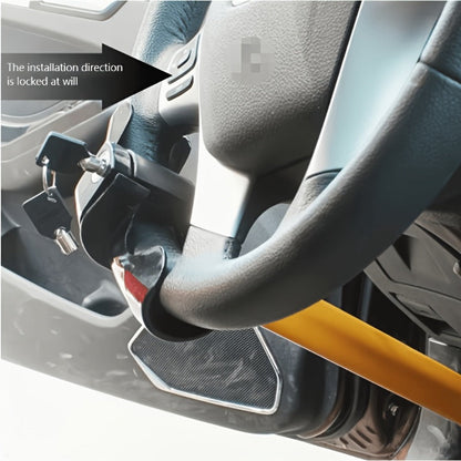 Universal Car Steering Wheel Lock Anti-Theft T-Bar – Heavy-Duty Thick Steel, Cut-Resistant, Computer-Coded Crescent Cylinder