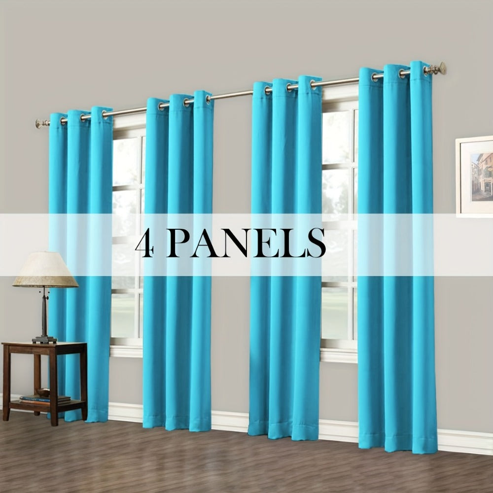 Grommet-Top Blackout Curtain Options in Nine Colors with Seven Width, Length or Panel-Count Labels
