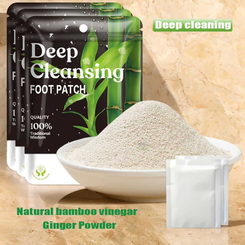 Detox Foot Patches with Bamboo Vinegar Ginger & Lavender – Natural Plant Formula Deep Cleansing Overnight Foot Pads