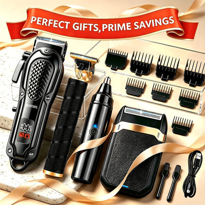 Multi-Piece Hair Clipper Kit for Men – USB Rechargeable Cordless Electric Trimmer Set, 2-Piece & 4-Piece Home Travel Barber Tool