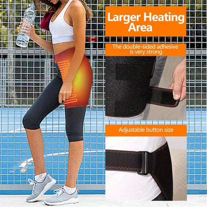 Heated Hip Brace USB Electric Heating Pad with 3 Vibration Massage Modes Hip Pain Wrap Belt for Women Men for Home or Salon Spa Use