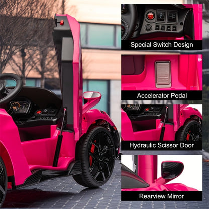 12V Kids Ride On Car Electric Vehicle with Hydraulic Doors Remote Control with the Listed Color, Size or Set Options for Everyday Use