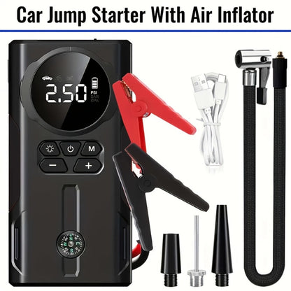 7000A Jump Starter with Air Compressor & Tire Inflator, 8-in-1 Portable Car Battery Booster for 9L Gas 8.5L Diesel, 150PSI Auto-Stop