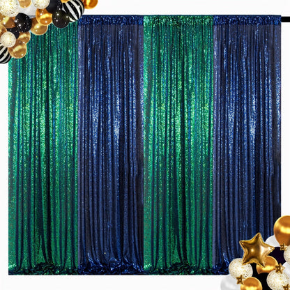 Sequin Backdrop Curtain for Party Wedding – 4x8ft Shimmering Glitter Curtain for Birthday Photo Booth Stage Decoration, Easy Hang