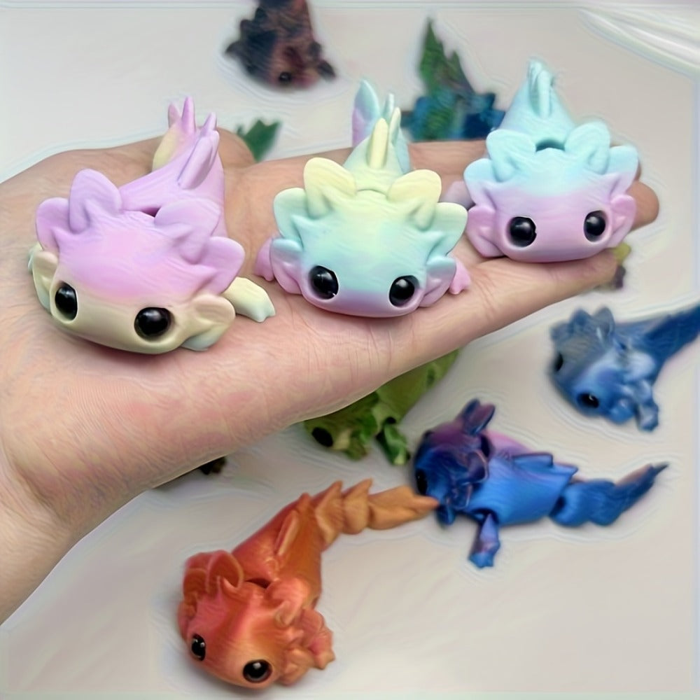 3D Printed Axolotl Figures Set 15pcs – Cute Mini Axolotl Toys for Desktop Decoration, DIY Miniature Landscape