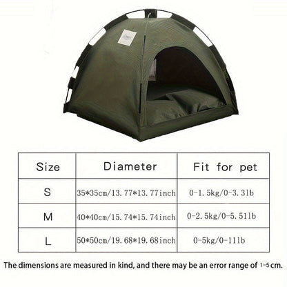 Fern-Green Dome Pet Tent with Folding Fabric Shell, Interior Mat and Three Square Size Options