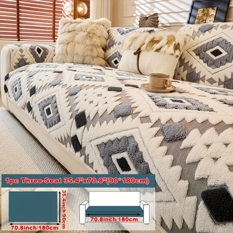 Sofa Cover, Thick Plush Couch Pad with Backing Detail in Three Colors and Seven Seat or Arm Sizes