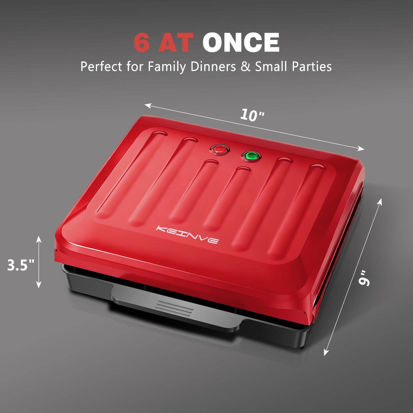 Electric Sausage Grill and Sandwich Maker with Nonstick Plate and Cord Storage Compact for Grilling, Camping and Outdoor Meals