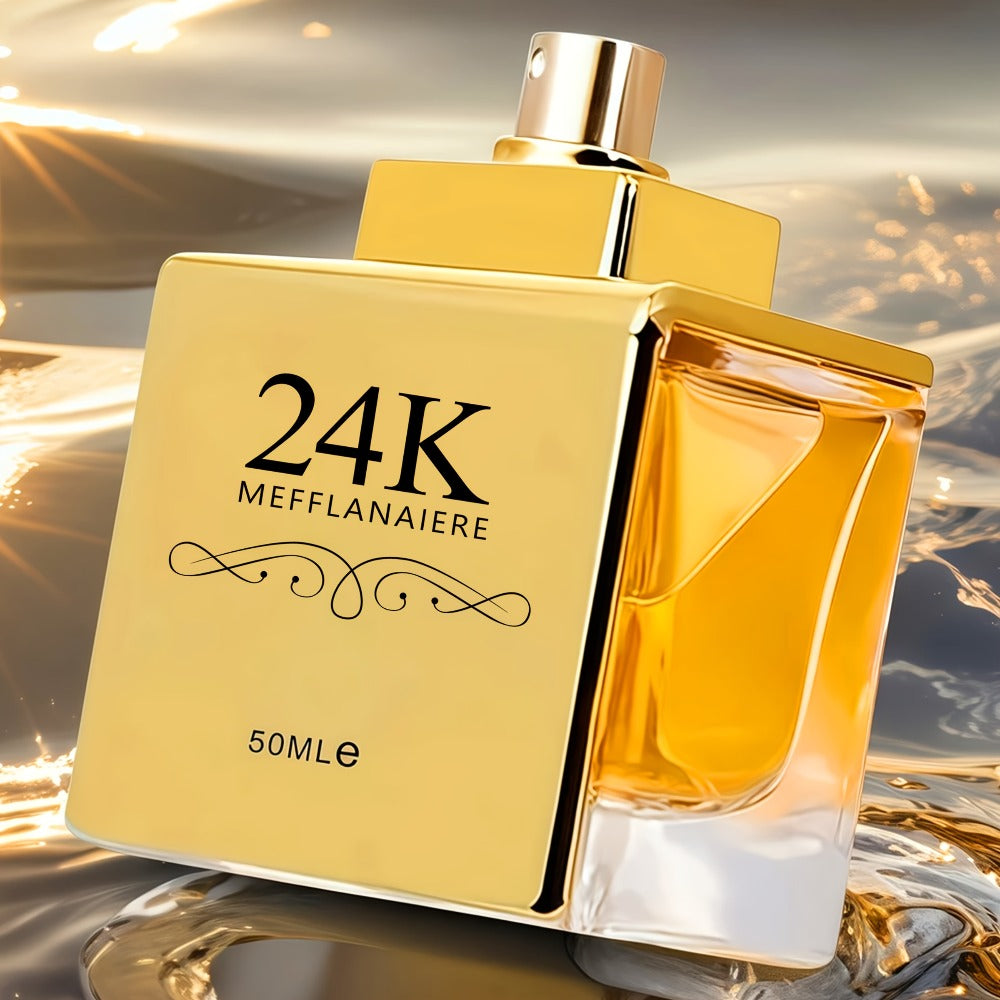 24K Gold Women's Eau de Toilette Perfume 1.69 oz Fresh Vanilla Scent - Luxurious Gold Bottle for Bath Time, Home Spa and Personal Care