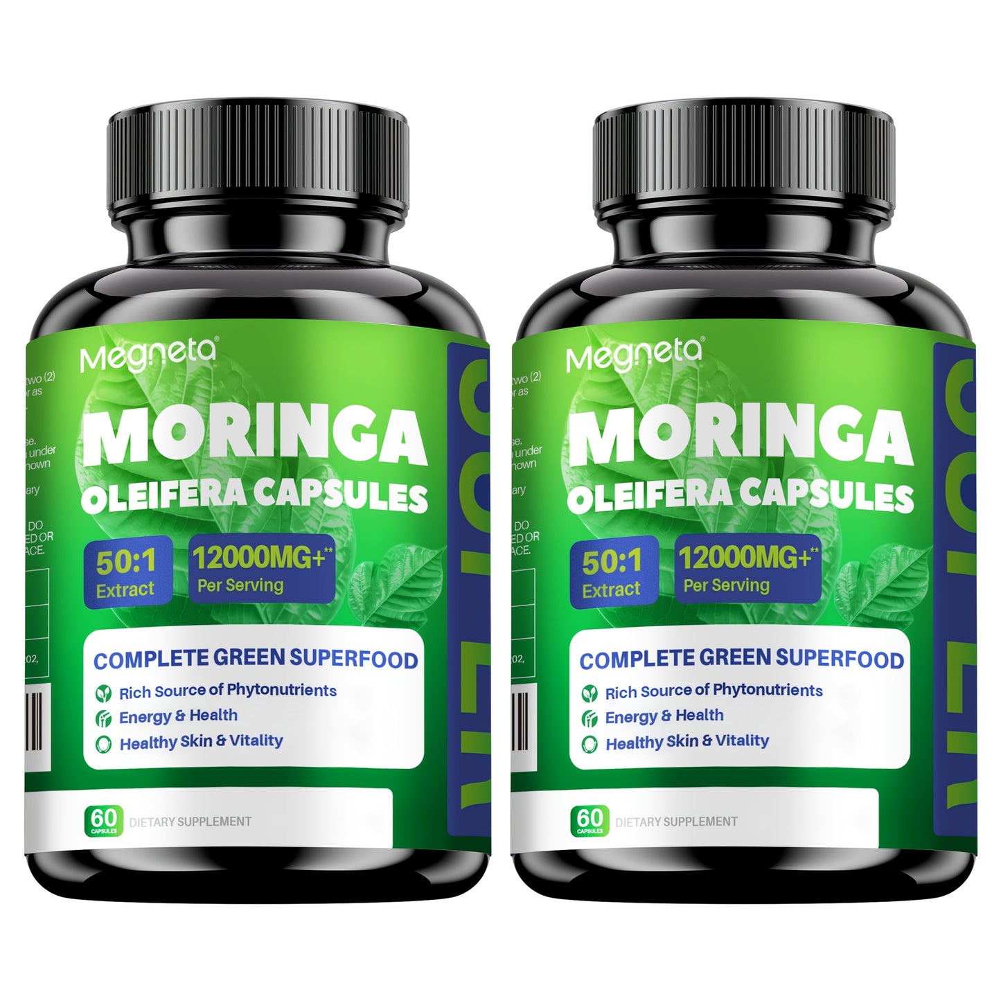 Moringa Capsules 12000mg Organic Superfood Supplement - Antioxidant, Immune Support for Bath Time, Home Spa and Personal Care