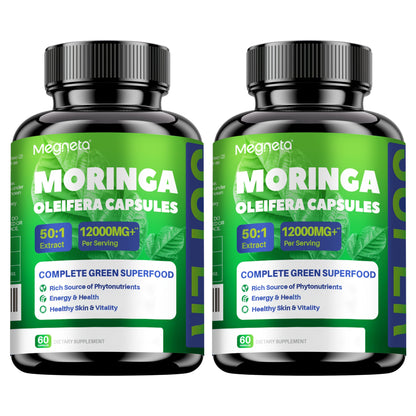 Moringa Capsules 12000mg Organic Superfood Supplement - Antioxidant, Immune Support for Bath Time, Home Spa and Personal Care