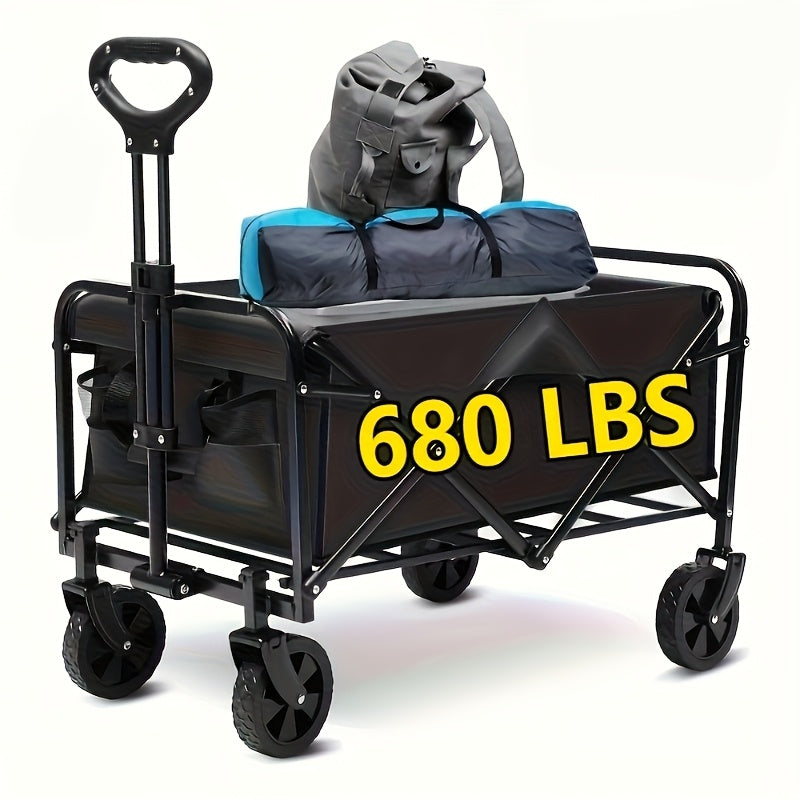 Folding Wagon, Garden Cart Beach Wagon Camping Utility Outdoor Cart for Garden, Patio and Yard Use
