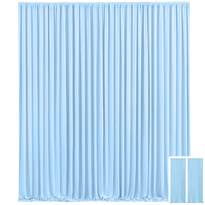 Two-Panel 10 x 10 ft Backdrop Curtain Set with Pole Pockets and 16 Color Options for Events