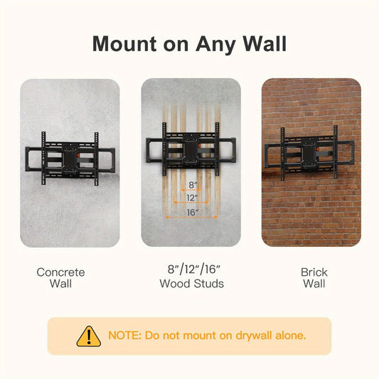 F11 Dual-Arm Full-Motion TV Wall Mount with Wide Wall Plate, Tilt, Swivel and Extension Controls