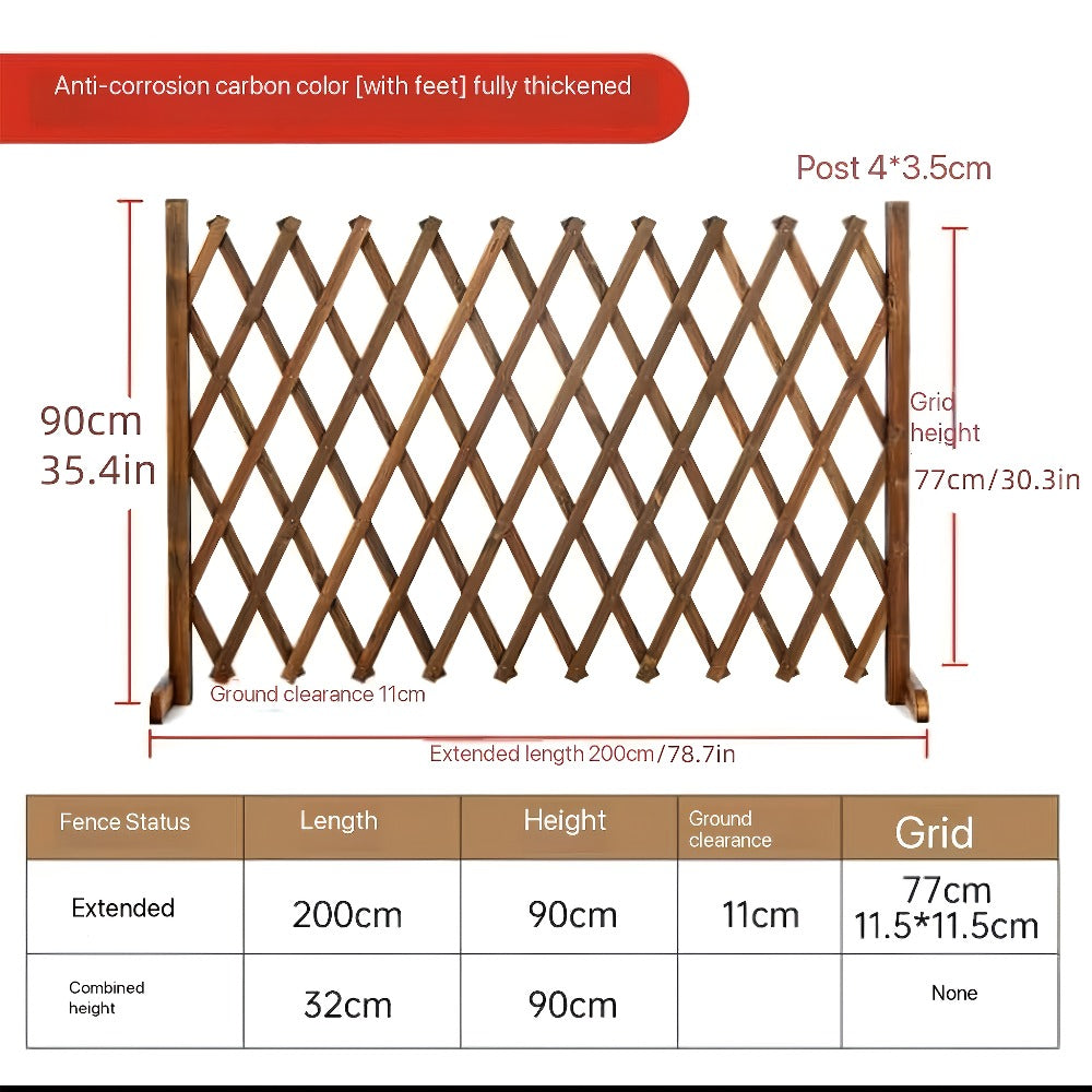 Expandable Wooden Pet Gate Fence Freestanding Retractable Indoor Outdoor Safety Barrier for Entryways, Bedrooms and Living Spaces