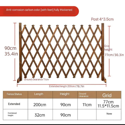 Expandable Wooden Pet Gate Fence Freestanding Retractable Indoor Outdoor Safety Barrier for Entryways, Bedrooms and Living Spaces