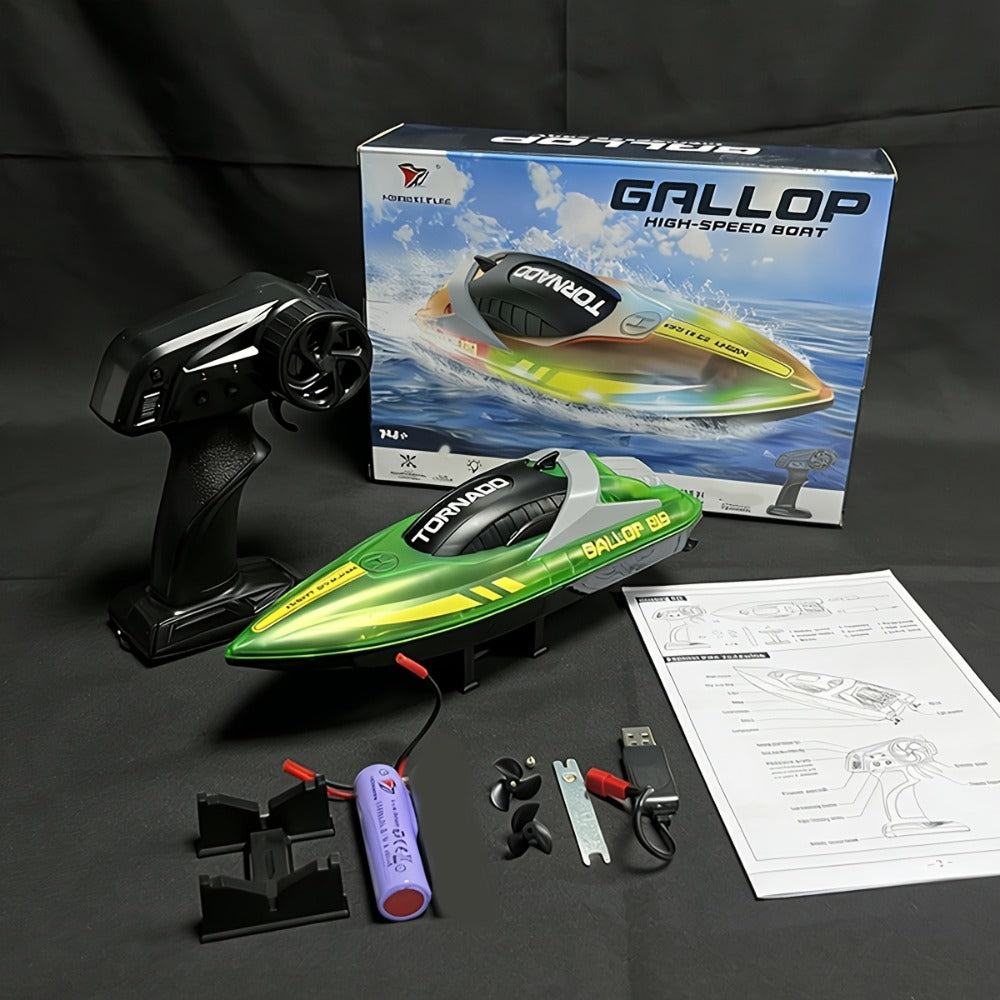 RC Speedboat 30KM/H with LED Night Navigation Lights with the Listed Color, Size or Set Options for Everyday Use