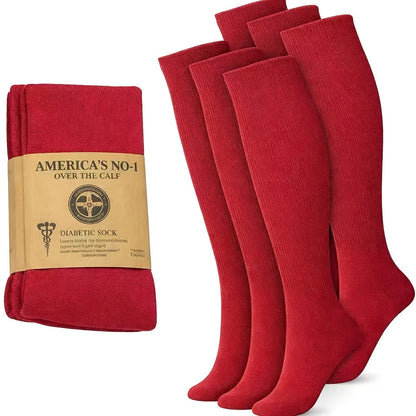 Extra Wide Socks for Swollen Feet 6 Pairs Stretch to 30 Inch Non-Binding Seamless Loose Fit for Entryways, Bedrooms and Living Spaces