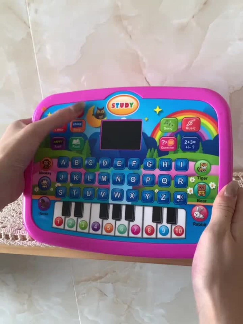 Educational Learning Machine for Kids with 2.2" Screen Alphabet Numbers Music Animals Piano Keys