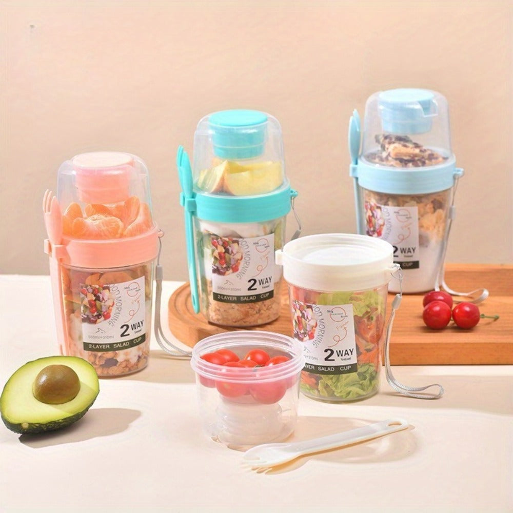 Yogurt Parfait Cups with Leakproof Lids and Spoons 4-Pack 27oz Large Microwave Safe Stackable Breakfast Containers Separate Toppings