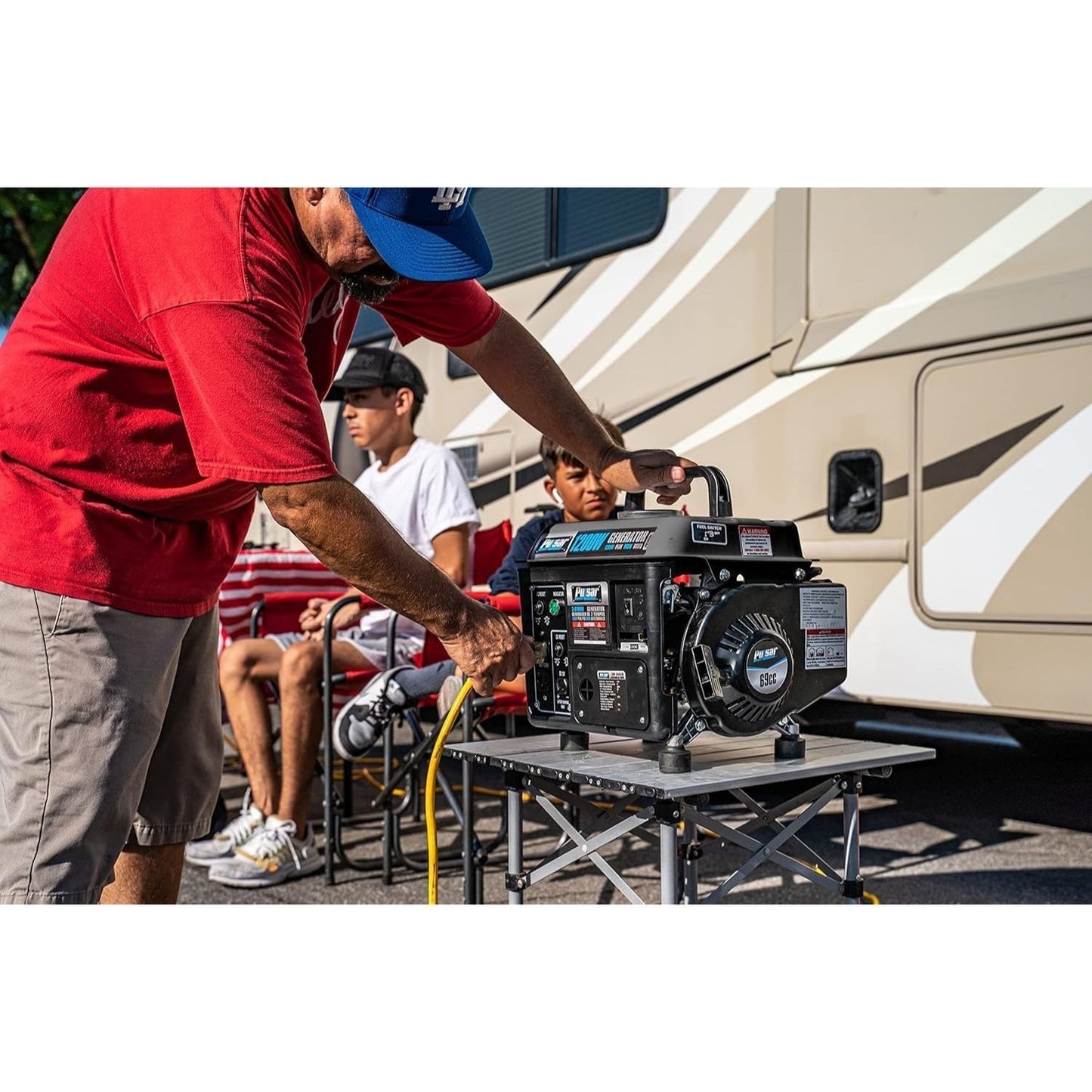 Portable Generator Gas Powered, Camping Emergency Tailgating Outdoor for Garden, Patio and Yard Use