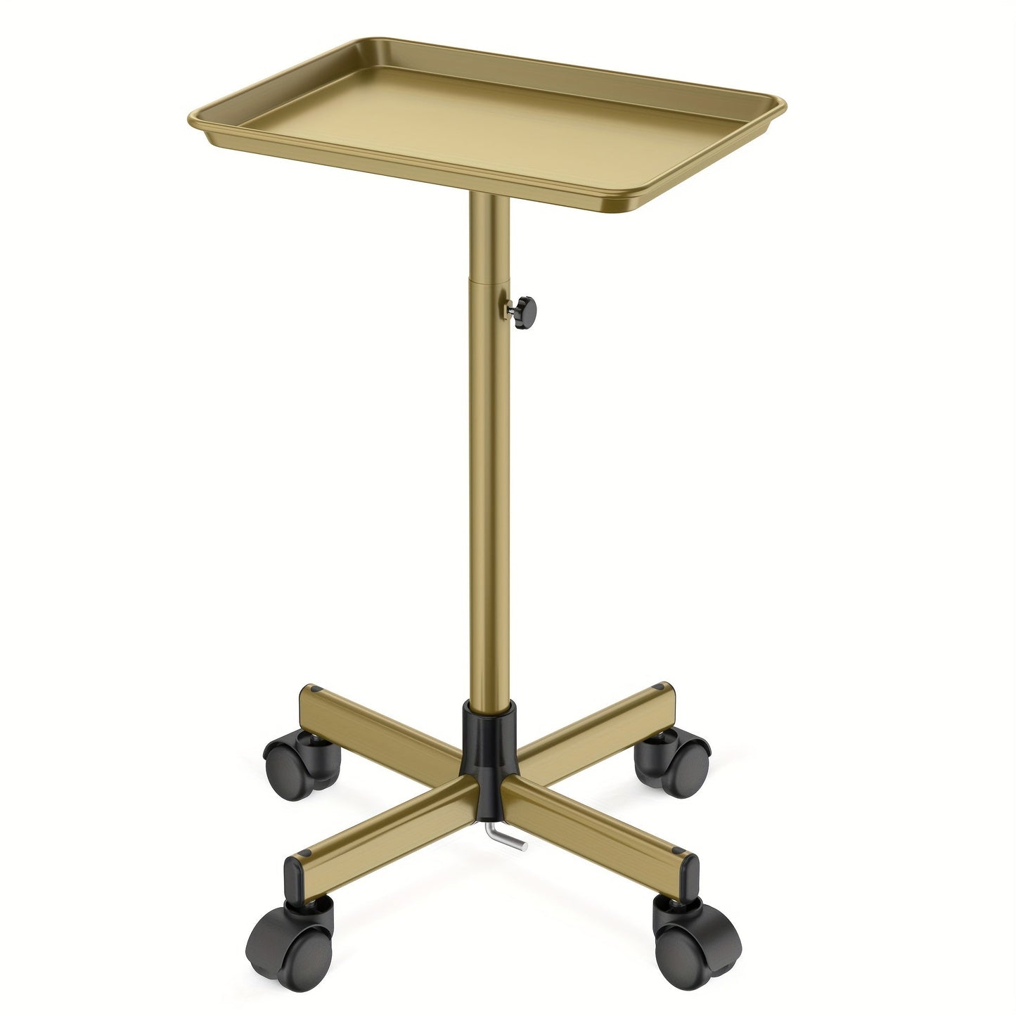 6-Color Premium Aluminum Salon Rolling Tray on Wheels – Adjustable Height Hairdresser Cart, Tattoo Tray, Spa Service Trolley for Nail Tech