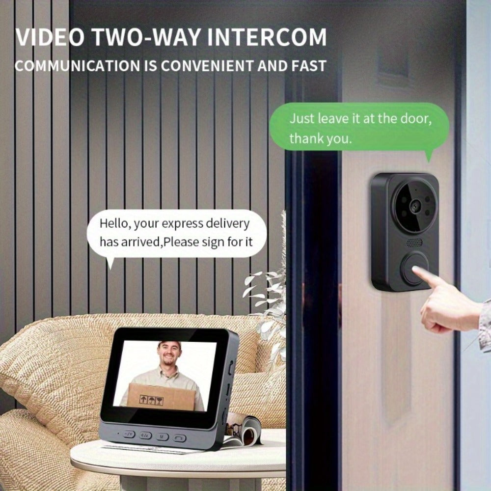 170° Wide Angle Video Doorbell Camera 1080P with 4.3" HD Monitor - No WiFi No App No Subscription